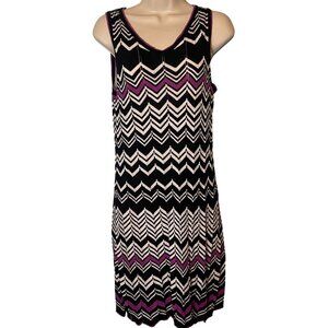 Krimson Klover Chevron Knit Sleeveless Sweater Dress Size Small Lined Artsy